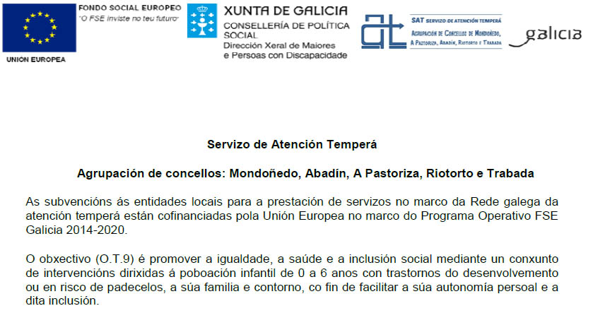 Posta en marcha Servizo Atención Temperá - 2018