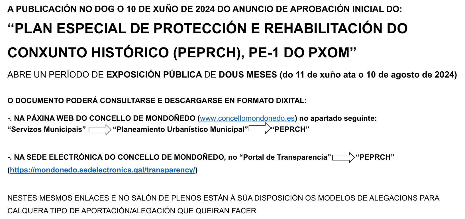 Anuncio exposición pública PEPRCH-06-2024